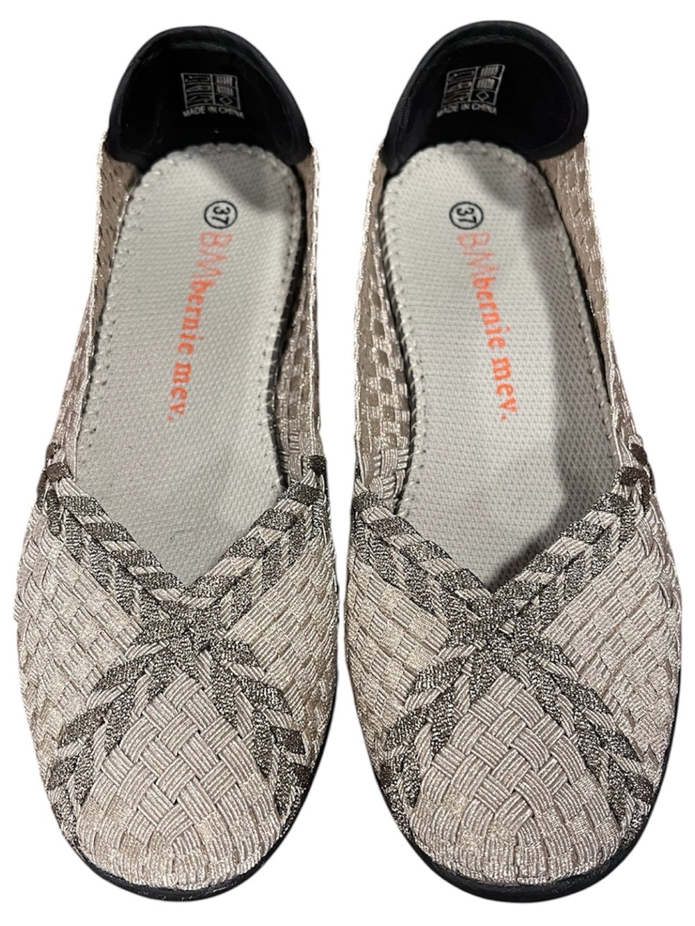 Bernie Mev Catwalk Metallic Woven Flats Women’s 6 EU 37
